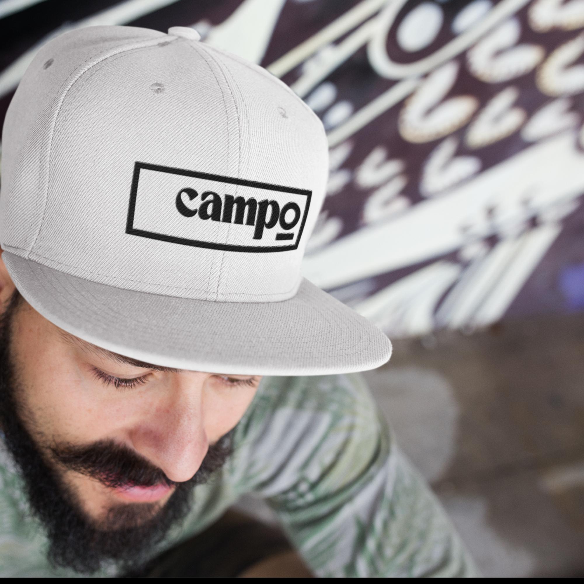 Campo Soccer Collection Snapback Hat - Black Embroidered