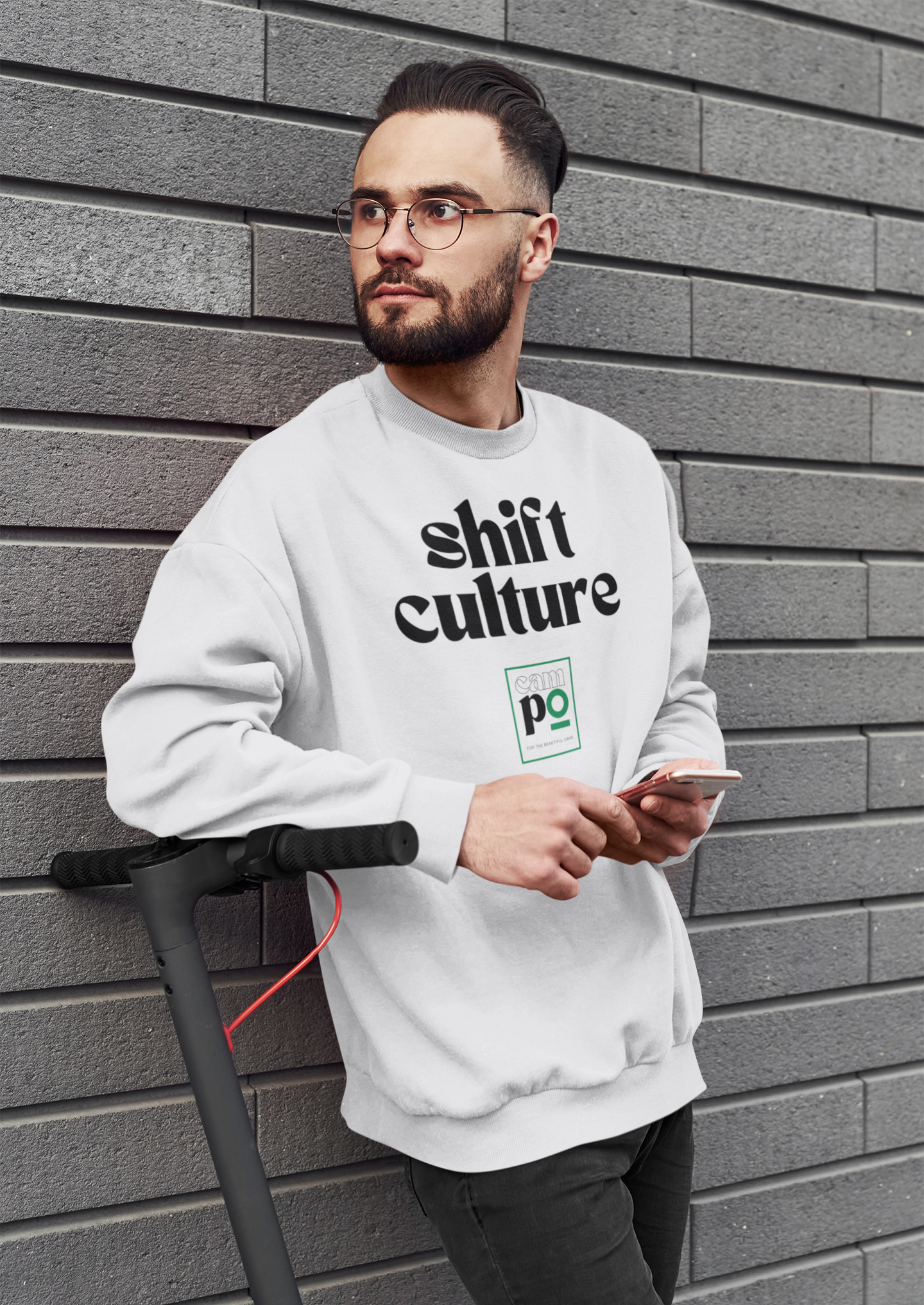 Campo Soccer Shift Culture Unisex Premium Sweatshirt - White